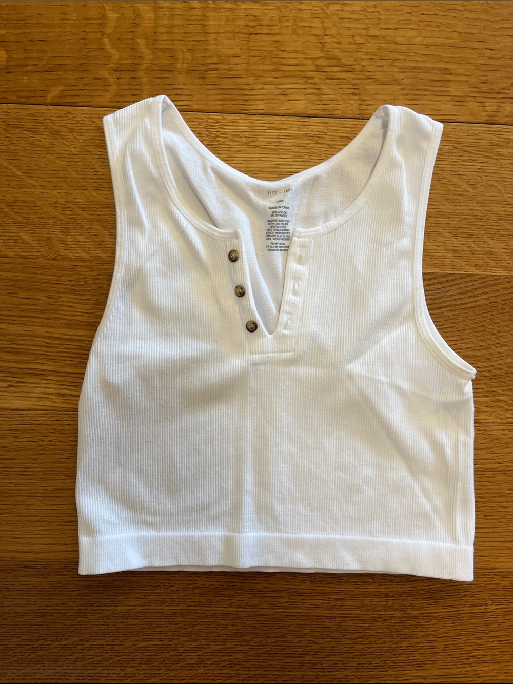 NWOT Fitz+eddi ribbed white tank top XS/S